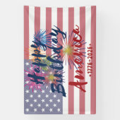 4th of July Happy Birthday America USA 250th Banner (Vertikal)