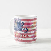4th of July Happy Birthday America USA 250th Kaffeetasse (Vorderseite Links)
