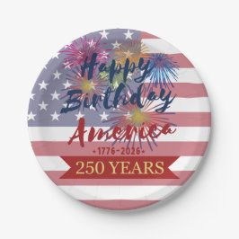4th of July Happy Birthday America USA 250th Pappteller