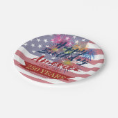4th of July Happy Birthday America USA 250th Pappteller (Schrägansicht)