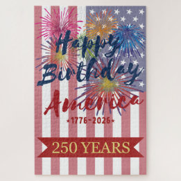4th of July Happy Birthday America USA 250th Puzzle