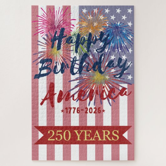 4th of July Happy Birthday America USA 250th Puzzle (Vertikal)