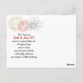 4th Of July Hot Dog Celebration Postkarte (Rückseite)