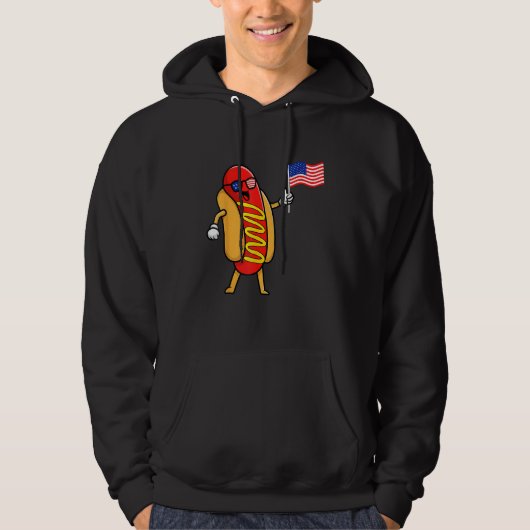 4th of July Hot Dog Hotdog 4th of July Boys Men Wo Hoodie (Vorderseite)