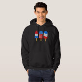 4th Of July Ice Pops Red White Blue American Flag Hoodie (Vorne ganz)