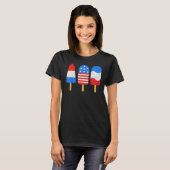 4th Of July Ice Pops Red White Blue American Flag T-Shirt (Vorne ganz)