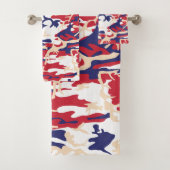 4th of July, Independence day, Camouflage Beige Badhandtuch Set (Insitu)