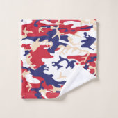 4th of July, Independence day, Camouflage Beige Badhandtuch Set (Waschlappen)