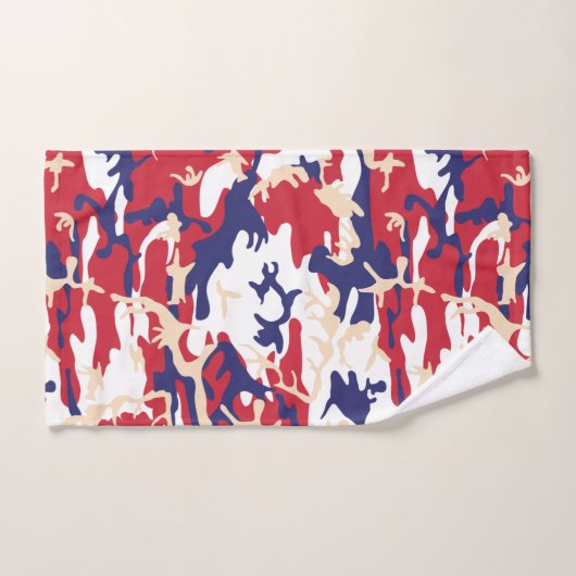 4th of July, Independence day, Camouflage Beige Badhandtuch Set (Handtuch)