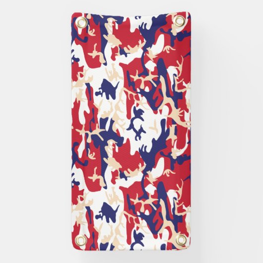 4th of July, Independence day, Camouflage Beige Banner (Vertikal)