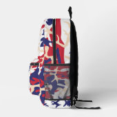 4th of July, Independence day, Camouflage Beige Bedruckter Rucksack (Rechts)