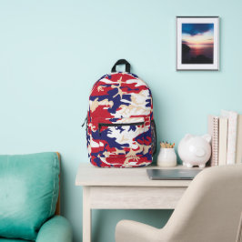 4th of July, Independence day, Camouflage Beige Bedruckter Rucksack