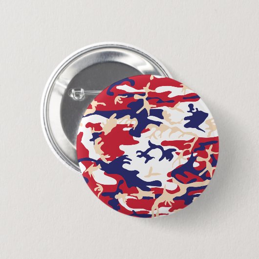4th of July, Independence day, Camouflage Beige Button (Vorne & Hinten)