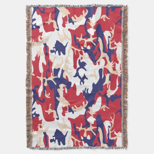 4th of July, Independence day, Camouflage Beige Decke (Vorderseite Vertikal)