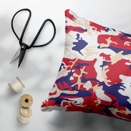 4th of July, Independence day, Camouflage Beige Dekokissen