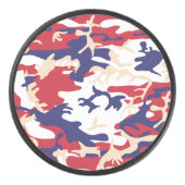 4th of July, Independence day, Camouflage Beige Eishockey Puck (Vorderseite)