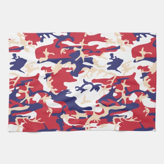 4th of July, Independence day, Camouflage Beige Geschirrtuch (Horizontal)