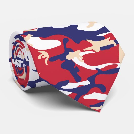 4th of July, Independence day, Camouflage Beige Krawatte (Gerollt)