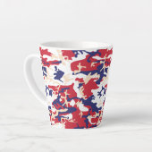 4th of July, Independence day, Camouflage Beige Milchtasse (Linke Ecke)