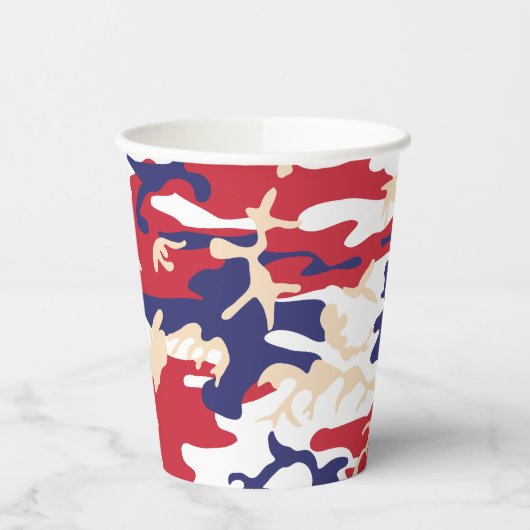 4th of July, Independence day, Camouflage Beige Pappbecher (Links)
