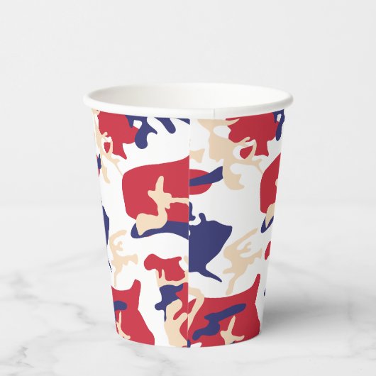 4th of July, Independence day, Camouflage Beige Pappbecher (Rechts)