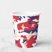 4th of July, Independence day, Camouflage Beige Pappbecher (Vorderseite)