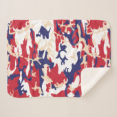 4th of July, Independence day, Camouflage Beige Sherpadecke (Vorderseite (Horizontal))