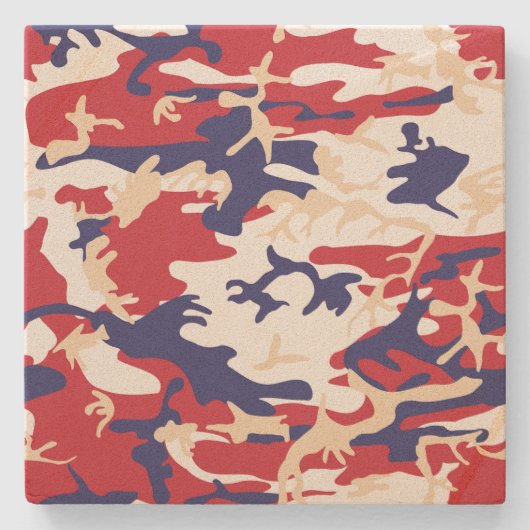 4th of July, Independence day, Camouflage Beige Steinuntersetzer (Vorderseite)