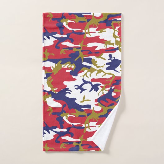 4th of July, Independence day, Camouflage Gold Badhandtuch Set (Handtuch)
