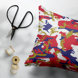 4th of July, Independence day, Camouflage Gold Dekokissen