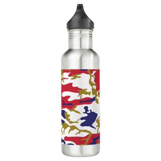 4th of July, Independence day, Camouflage Gold Edelstahlflasche (Rechts)