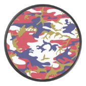 4th of July, Independence day, Camouflage Gold Eishockey Puck (Vorderseite)