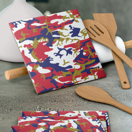 4th of July, Independence day, Camouflage Gold Fliese