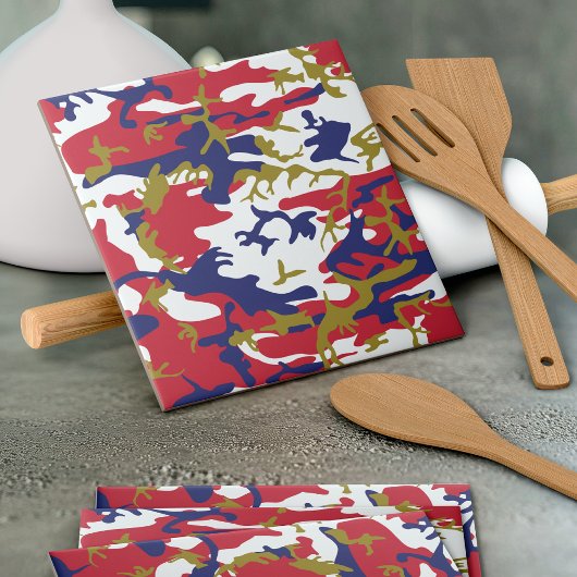 4th of July, Independence day, Camouflage Gold Fliese