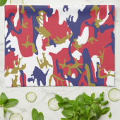 4th of July, Independence day, Camouflage Gold Geschirrtuch (Gefaltet)