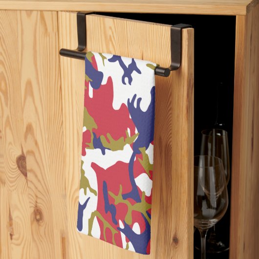 4th of July, Independence day, Camouflage Gold Geschirrtuch (Drittel gefaltet)