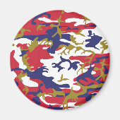 4th of July, Independence day, Camouflage Gold Magnet (Vorne)