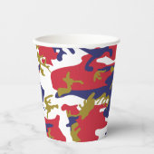 4th of July, Independence day, Camouflage Gold Pappbecher (Vorderseite)