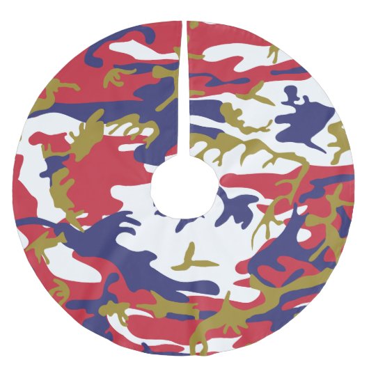 4th of July, Independence day, Camouflage Gold Polyester Weihnachtsbaumdecke (Vorderseite)