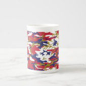 4th of July, Independence day, Camouflage Gold Porzellantasse (Vorderseite)