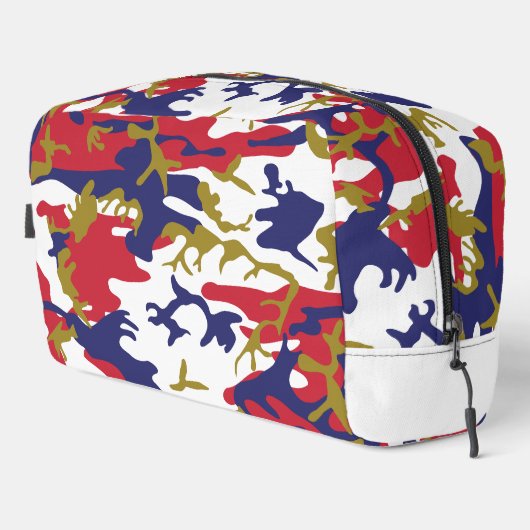 4th of July, Independence day, Camouflage Gold Waschbeutel (Rechte Ecke)