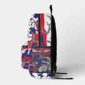 4th of July, Independence day, Camouflage Gray Bedruckter Rucksack (Rechts)