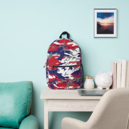 4th of July, Independence day, Camouflage Gray Bedruckter Rucksack