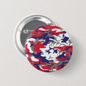 4th of July, Independence day, Camouflage Gray Button (Vorne & Hinten)