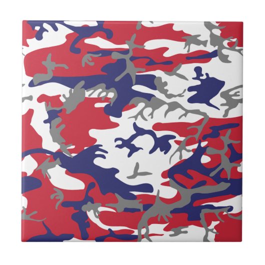 4th of July, Independence day, Camouflage Gray Fliese (Vorderseite)
