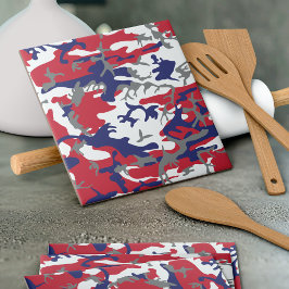 4th of July, Independence day, Camouflage Gray Fliese