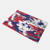4th of July, Independence day, Camouflage Gray Fußmatte (Schrägansicht)