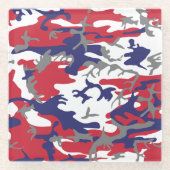 4th of July, Independence day, Camouflage Gray Glasuntersetzer (Vorderseite)