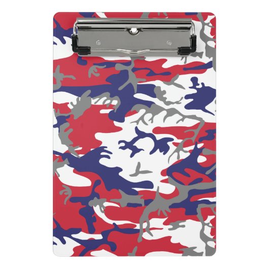 4th of July, Independence day, Camouflage Gray Mini Klemmbrett (Vorderseite)