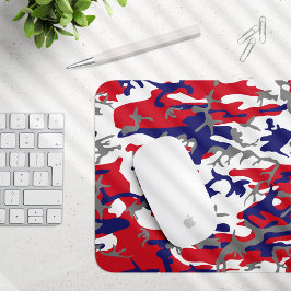 4th of July, Independence day, Camouflage Gray Mousepad